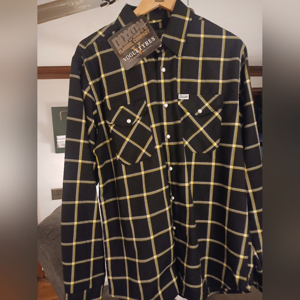 Dixxon Black and Yellow Plaid Men's Shirt